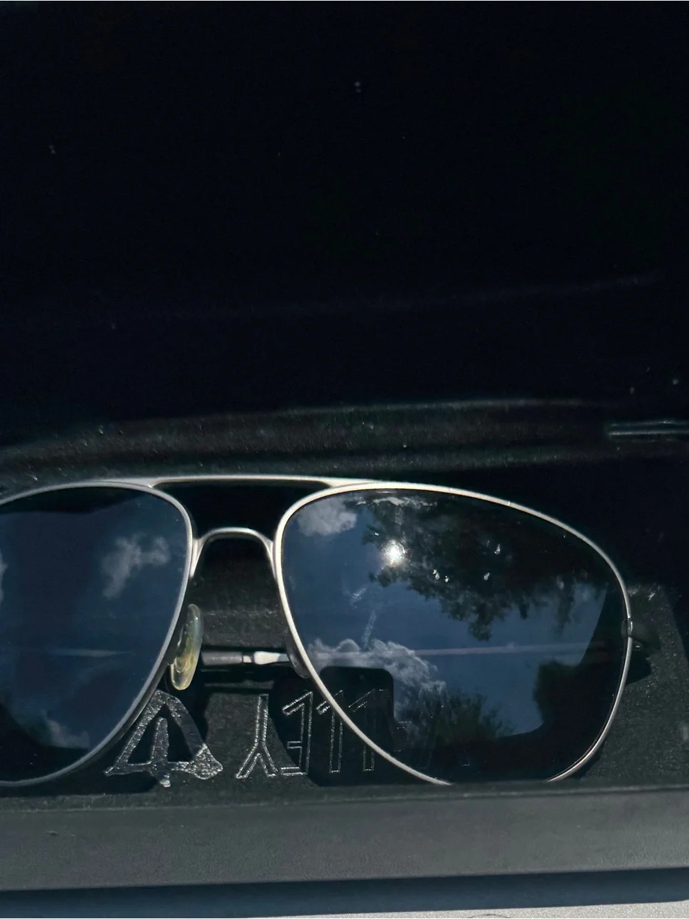 Revo Men’s Aviator Sunglasses in Silver Frame with Dark Blue Lenses